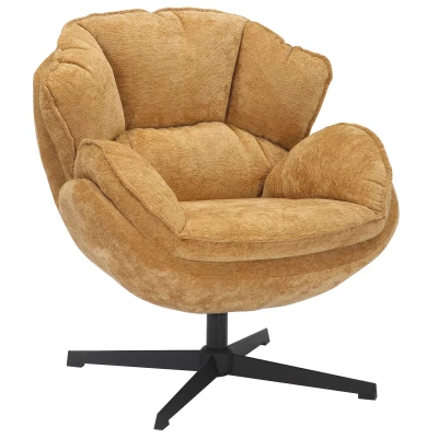 Otočné kreslo ZACHAR - horčicové/čierne