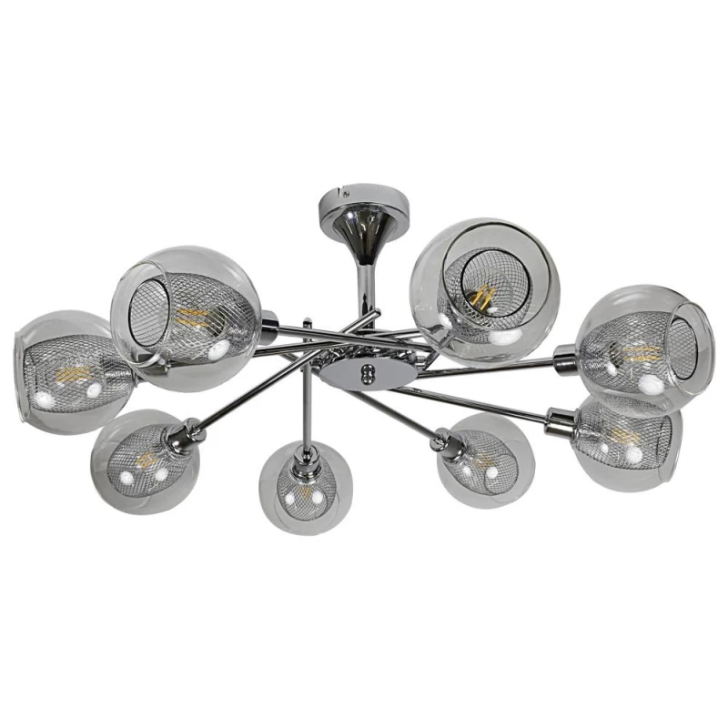 Závesné dizajnové osvetlenie OZZO - 8xE14, 40W, chrómované/číre