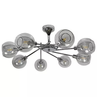 Závesné dizajnové osvetlenie OZZO - 8xE14, 40W, chrómované/číre