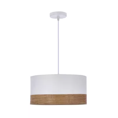 Závesné svetlo škandinávskeho štýlu PORTO - 1xE27, 60W, biele / hnedé