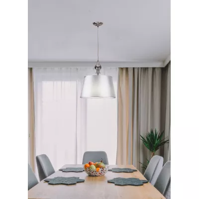 Moderné závesné svietidlo PRIMA - 1xE27, 60W, chrómované / strieborné