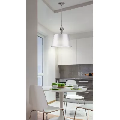 Moderné závesné svietidlo PRIMA - 1xE27, 60W, chrómované / strieborné