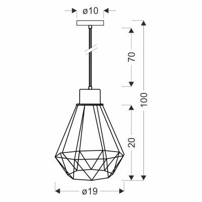 Závesné industriálne osvetlenie PRIMO 1 - 1xE27, 60W, patina/čierna