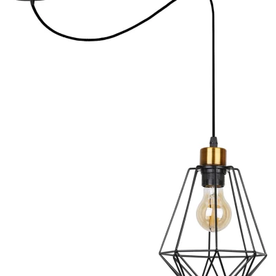 Závesné industriálne svetlo PRIMO 2 - 1xE27, 60W, zlaté/čierne