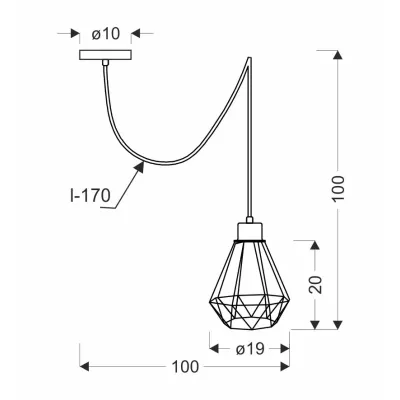 Závesné industriálne svetlo PRIMO 2 - 1xE27, 60W, zlaté/čierne