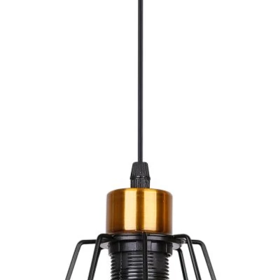 Závesné industriálne osvetlenie PRIMO 1 - 1xE27, 60W, zlaté/čierne