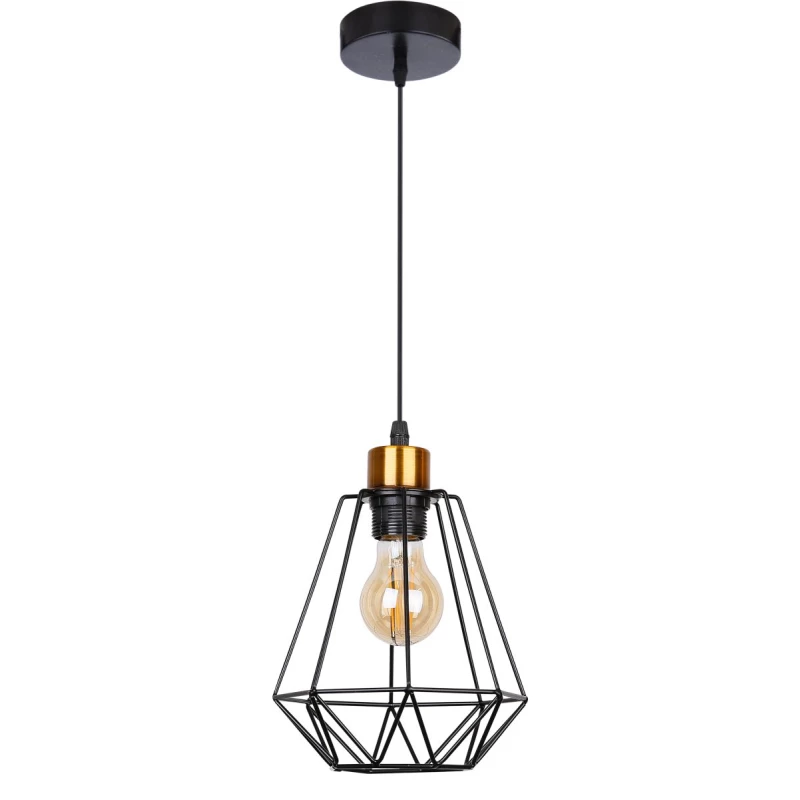 Závesné industriálne osvetlenie PRIMO 1 - 1xE27, 60W, zlaté/čierne