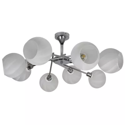 Moderné závesné osvetlenie RAUL - 8xE14, 40W, chrómované / biele