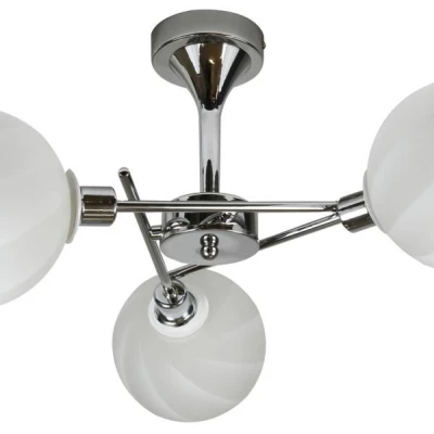 Moderné závesné osvetlenie RAUL - 3xE14, 40W, chrómované / biele