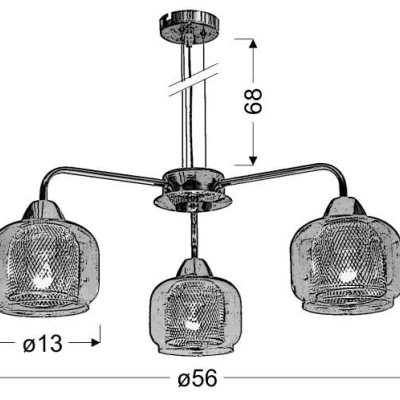 Závesné trojramenné osvetlenie RAY - 3xE14, 40W, chrómované