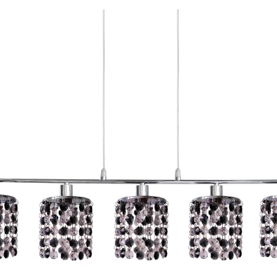 Art deco závesné osvetlenie ROYAL - 5xG9, 40W, chrómované / čierne