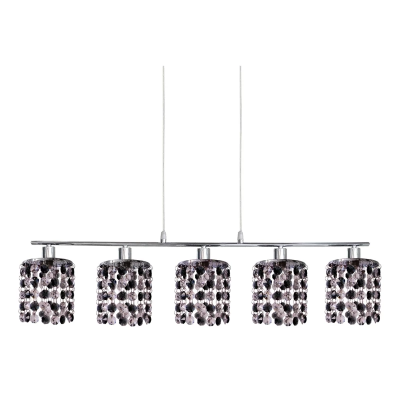 Art deco závesné osvetlenie ROYAL - 5xG9, 40W, chrómované / čierne