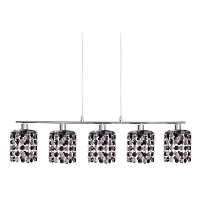 Art deco závesné osvetlenie ROYAL - 5xG9, 40W, chrómované / čierne