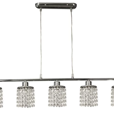 Art deco závesné osvetlenie ROYAL - 5xG9, 40W, chrómované/číre