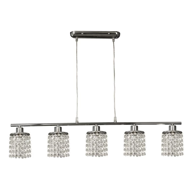 Art deco závesné osvetlenie ROYAL - 5xG9, 40W, chrómované/číre