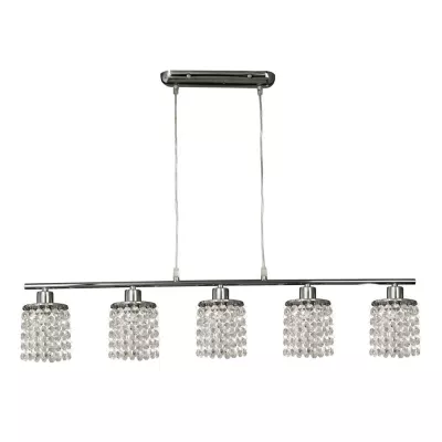 Art deco závesné osvetlenie ROYAL - 5xG9, 40W, chrómované/číre