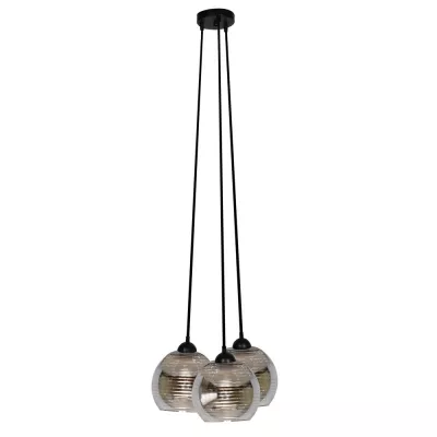 Závesné moderné osvetlenie RUBEAM 1 - 3xE27, 60W, čierne / zlaté