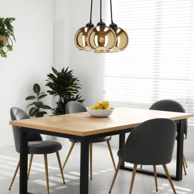 Závesné moderné osvetlenie RUBEAM 1 - 3xE27, 60W, čierne / zlaté