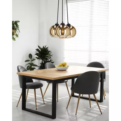 Závesné moderné osvetlenie RUBEAM 1 - 3xE27, 60W, čierne / zlaté