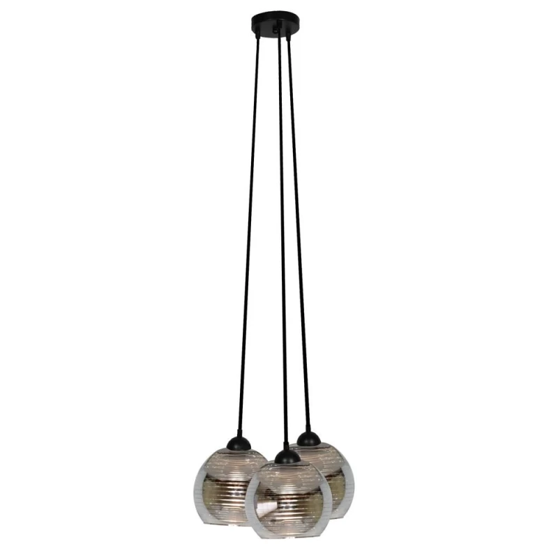 Závesné moderné osvetlenie RUBEAM 1 - 3xE27, 60W, čierne / chrómované