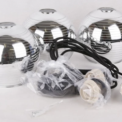 Závesné moderné osvetlenie RUBEAM 1 - 3xE27, 60W, čierne / chrómované