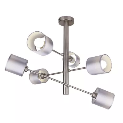 Moderné závesné svietidlo SAX - 6xE14, 40W, strieborné