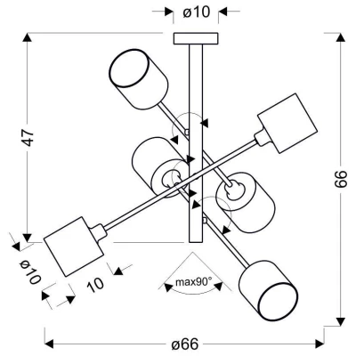 Moderné závesné svietidlo SAX - 6xE14, 40W, strieborné
