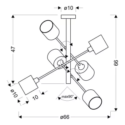 Moderné závesné svietidlo SAX - 6xE14, 40W, strieborné