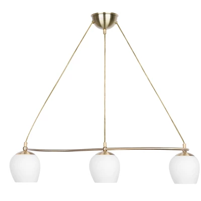 Rustikálne závesné svetlo nad jedálenský stôl SERANO - 3xE27, 60W, patina/biela