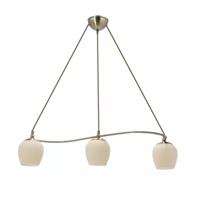 Rustikálne závesné svetlo nad jedálenský stôl SERANO - 3xE27, 60W, patina / krémové
