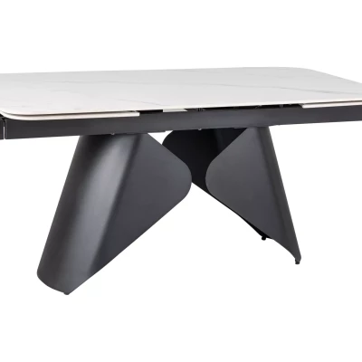 Rozkladací jedálenský stôl 160(240)x90 VANGEL - biely / čierny