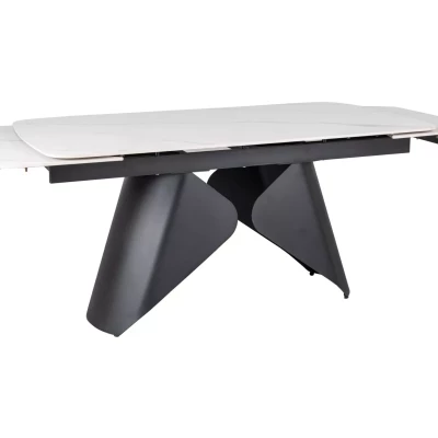 Rozkladací jedálenský stôl 160(240)x90 VANGEL - biely / čierny