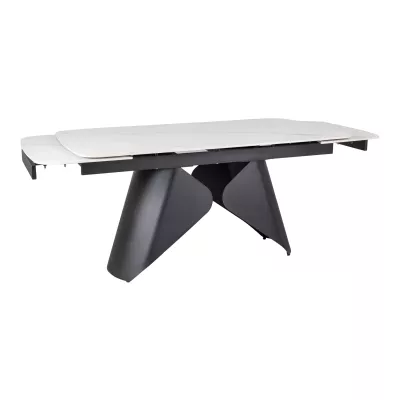 Rozkladací jedálenský stôl 160(240)x90 VANGEL - biely / čierny