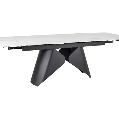 Rozkladací jedálenský stôl 160(240)x90 VANGEL - biely / čierny