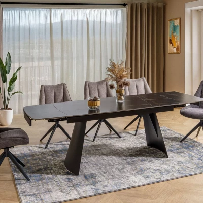 Rozkladací jedálenský stôl 160(240)x90 TAITO - čierny
