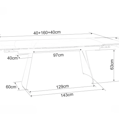 Rozkladací jedálenský stôl 160(240)x90 TAITO - čierny