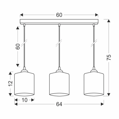 Závesné osvetlenie nad jedálenský stôl SERENA - 3xE27, 40W, čierne / zlaté
