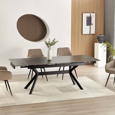 Rozkladací jedálenský stôl 160(220)x90 EDITHA - čierny
