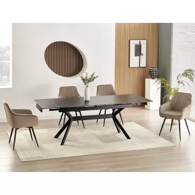 Rozkladací jedálenský stôl 160(220)x90 EDITHA - čierny