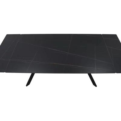 Rozkladací jedálenský stôl 160(220)x90 EDITHA - čierny
