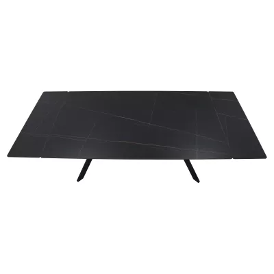 Rozkladací jedálenský stôl 160(220)x90 EDITHA - čierny
