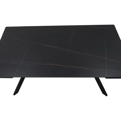 Rozkladací jedálenský stôl 160(220)x90 EDITHA - čierny