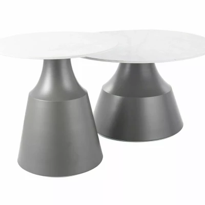 Set konferenčných stolíkov EDVIN - biely / šedý