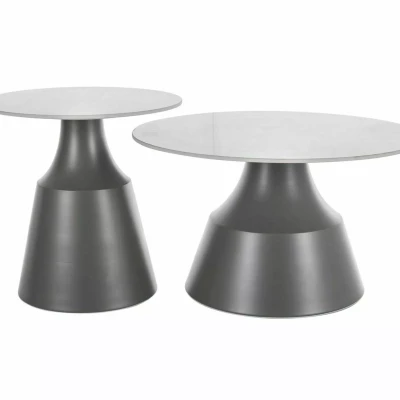 Set konferenčných stolíkov EDVIN - biely / šedý