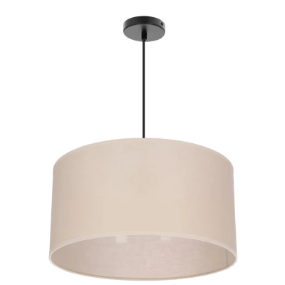 Závesný okrúhly luster SHANTI - 1xE27, 40W, čierny / béžový