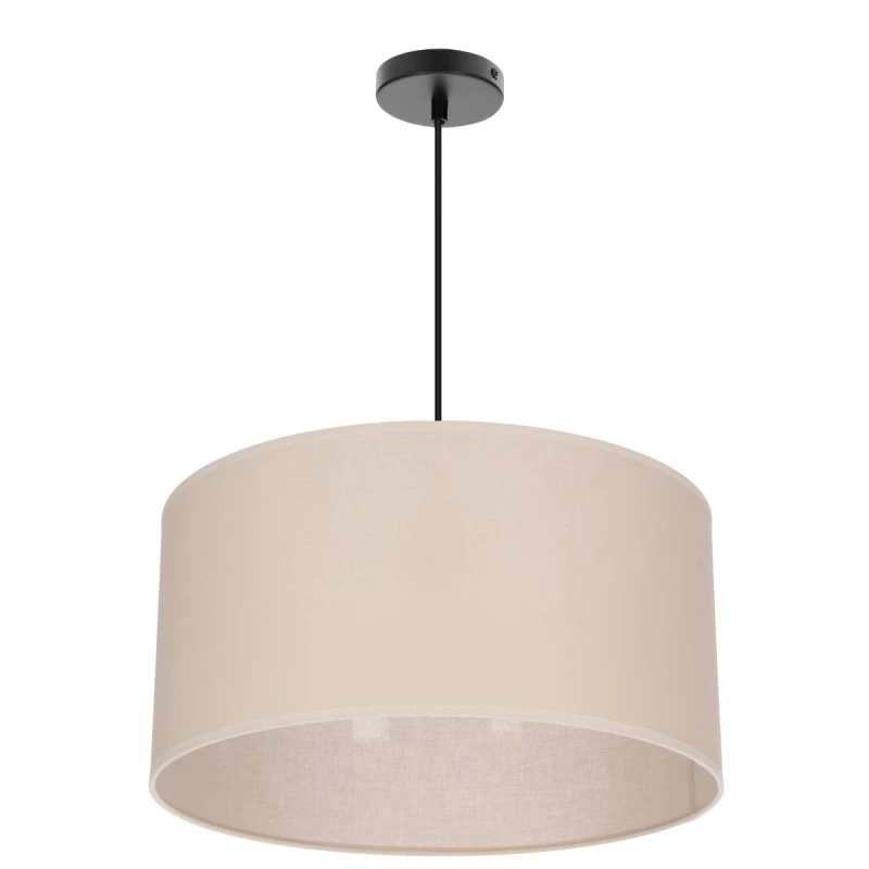 Závesný okrúhly luster SHANTI - 1xE27, 40W, čierny / béžový