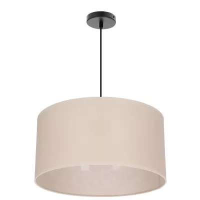 Závesný okrúhly luster SHANTI - 1xE27, 40W, čierny / béžový