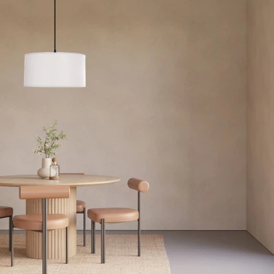 Závesný okrúhly luster SHANTI - 1xE27, 40W, čierny / šedý