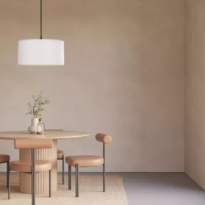 Závesný okrúhly luster SHANTI - 1xE27, 40W, čierny / šedý