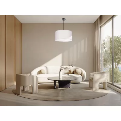 Závesný okrúhly luster SHANTI - 1xE27, 40W, čierny / šedý